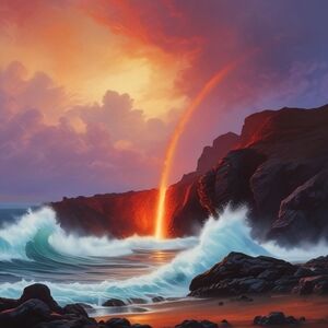 Vibrant Coastal Sunset Art Print